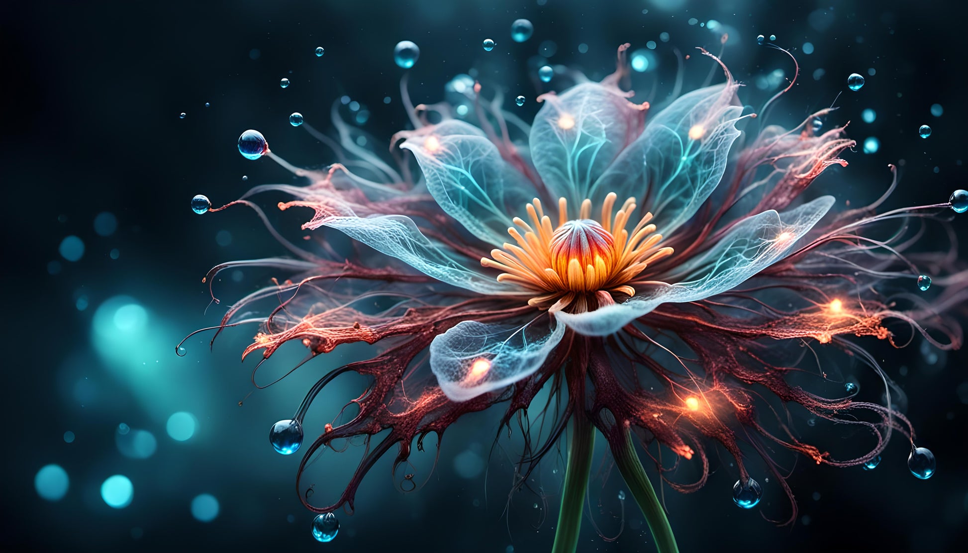 Flaches Druckmotiv Mystic Flower für Heizkörperverkleidung