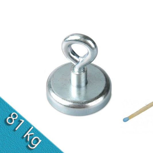 Ösenmagnet Ø 48 mm NEODYM - Zink - hält 81 kg
