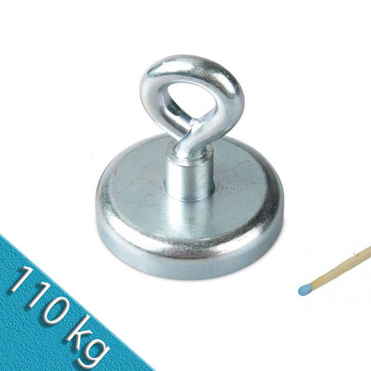 Ösenmagnet Ø 60 mm NEODYM - Zink - hält 110 kg