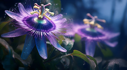 Flaches Druckmotiv Passionsblume für Heizkörperverkleidung