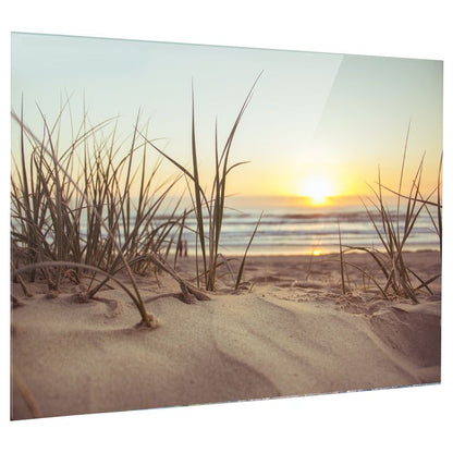Bedrucktes Acrylglas als Magnetwand, Küchen-Hintergrund, Motiv Strandgras