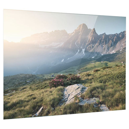 Bedrucktes Acrylglas als Magnetwand, Küchen-Hintergrund, Motiv Berge