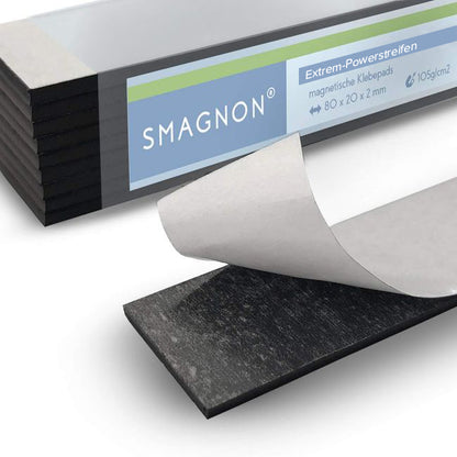 Powerstreifen - Magnet-Klebeplättchen - selbstklebend 20mm x 80mm x 2,0mm