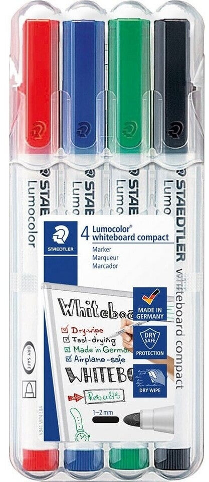 STAEDTLER® Lumocolor® whiteboard compact | 4er-Set | Stärke 1,5mm | non-permanent