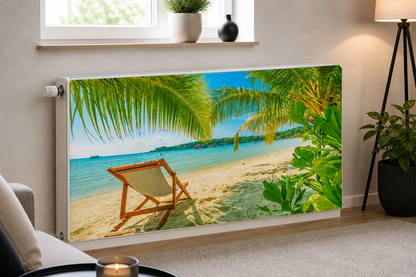 Magnetische Heizkörperverkleidung – Motiv Tropical Escape im Wohnraum