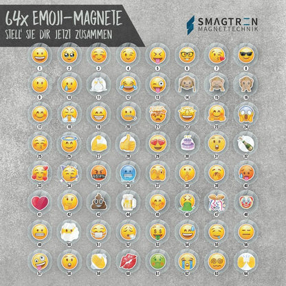 Memo Magnete aus Acryl mit aufgedruckten Emoji Smilies