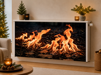 Magnetische Heizkörperverkleidung – Motiv Wärmendes Flammenspiel im Wohnraum