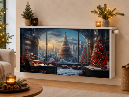 Magnetische Heizkörperverkleidung – Motiv Weihnachtsmetropole im Wohnraum