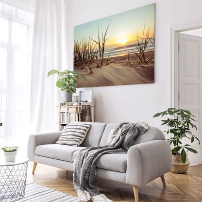 Bedrucktes Acrylglas als Magnetwand, Küchen-Hintergrund, Motiv Strandgras