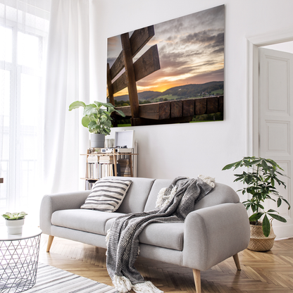 Bedrucktes Acrylglas als Magnetwand, Küchen-Hintergrund, Motiv: Rast-Bank
