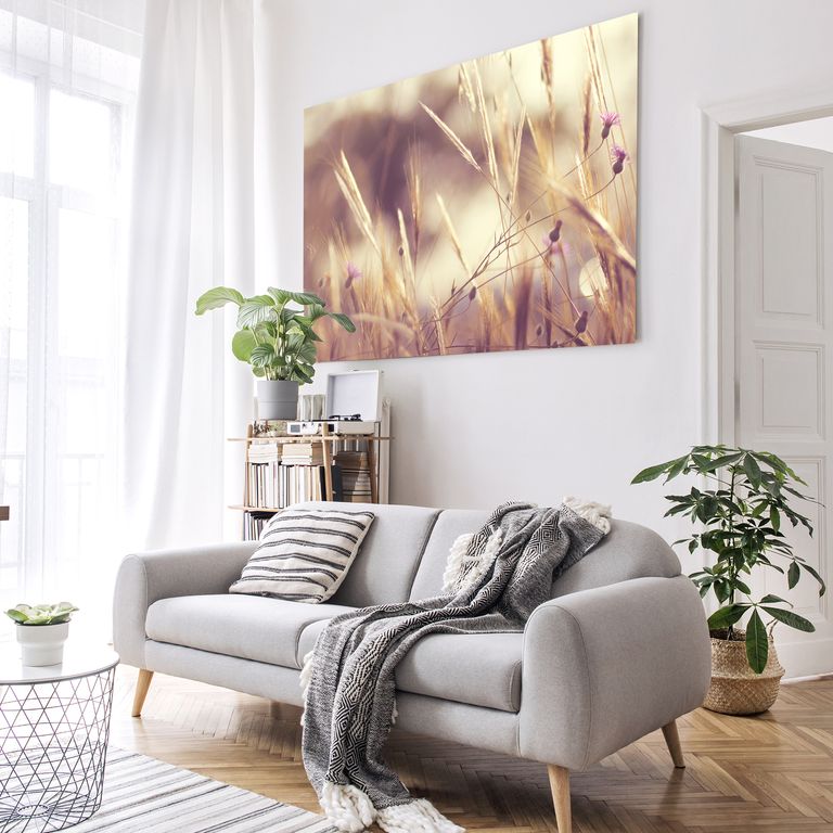 Bedrucktes Acrylglas als Magnetwand, Küchen-Hintergrund, Motiv Weizenfeld