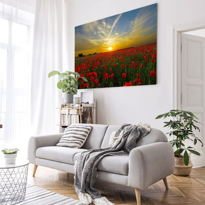 Bedrucktes Acrylglas als Magnetwand, Küchen-Hintergrund, Motiv Sonnenuntergang