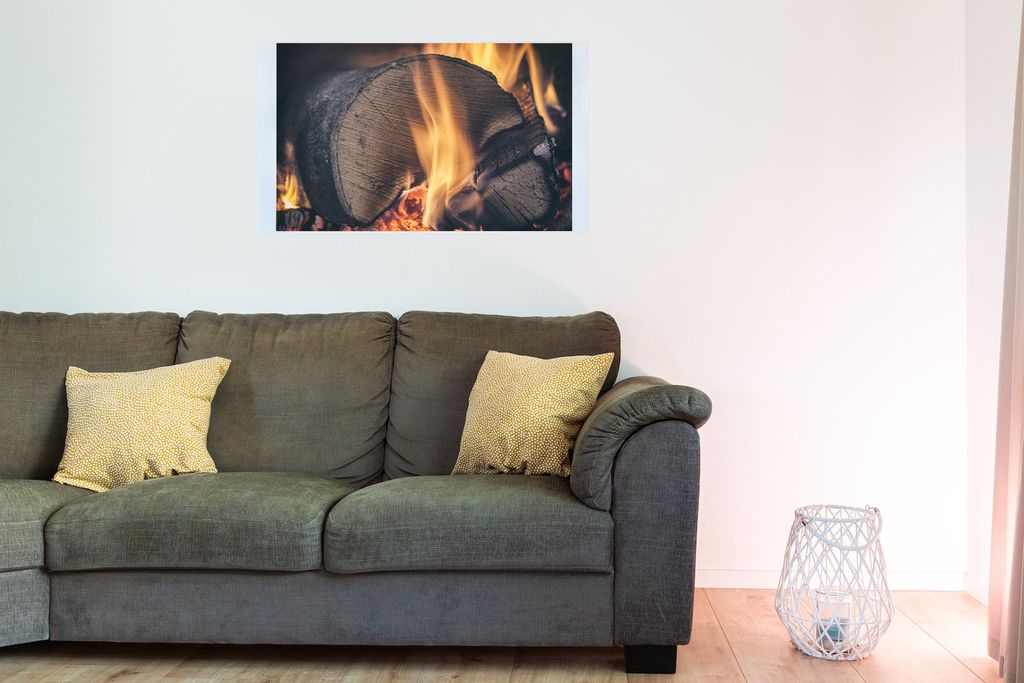 Magnetfolie Einzelbild - Hochwertiger Digitaldruck auf Magnetfolie Motiv Kaminfeuer